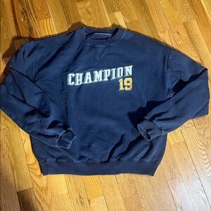 Champion Men's Crewneck Sweater - Navy and Gold